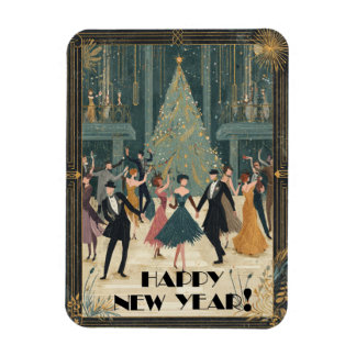 Art Deco Ballsaldans Glad Nyår Magnet