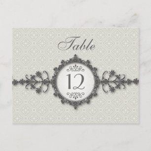 Art Deco Band Taupe Bordskylt Vykort
