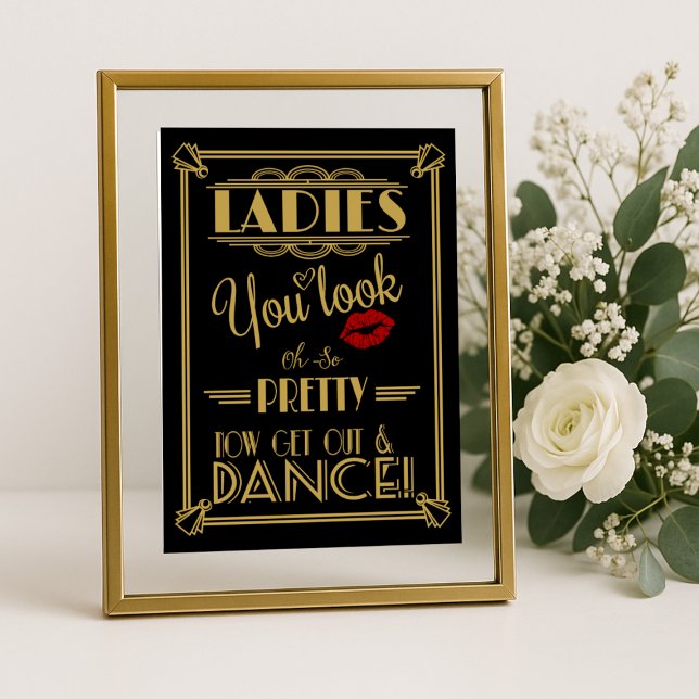 Art Deco Bathroom-tecknet print Dam Poster (Skapare uppladdad)