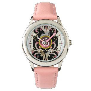 ART DECO BEAUTY MODE ROSA GEMSTONE MONOGRAM ARMBANDSUR