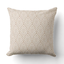Art Deco Beige  Geometric Throw Pillow