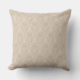 Art Deco Beige Shell Throw Pillow Kudde