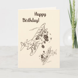 Art Deco Bi-flygplan - Grattis på födelsedagen. Kort