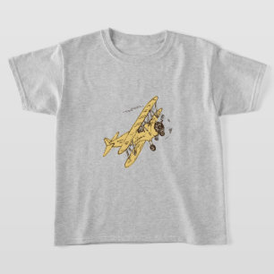 Art Deco Bi-flygplan - gult ingen text. T Shirt