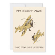 Art Deco Bi-flygplan - gult Party Tid + detaljer