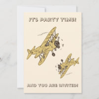 Art Deco Bi-flygplan - gult Party Tid + detaljer
