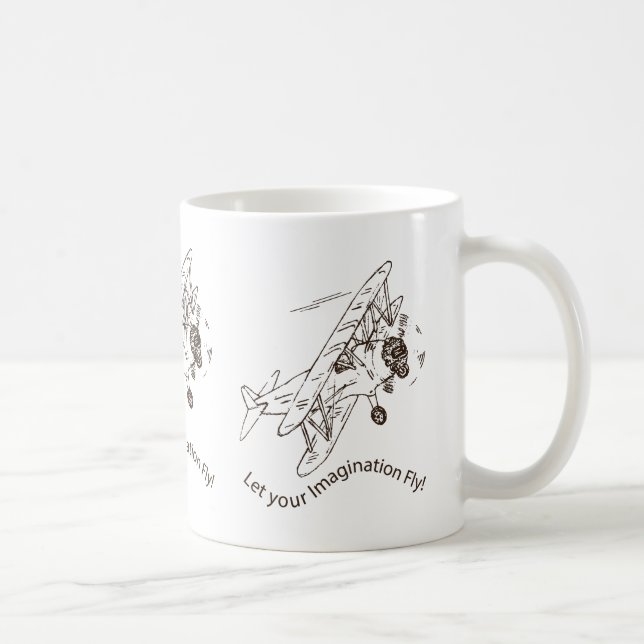 Art Deco Bi-flygplan - låt din fantasi flyga. Kaffemugg (Höger)
