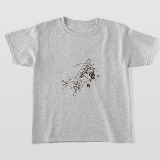 Art Deco Bi-flygplan - skisserade ingen text. T Shirt (Laydown)