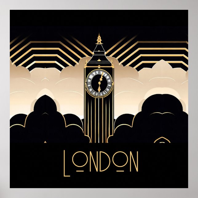 Art Deco Big Ben Poster (Framsidan)
