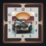 Art Deco-bil Fyrkantig Klocka<br><div class="desc">underbar klockdesign. Du kommer att kärlek det som andra. Du kan fritt använda den här designen för andra produkter som du gillar eller anpassa och lägga till texten. Följ mig för mer. Tack. Ha en trevlig dag.</div>