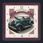 Art Deco-bil Fyrkantig Klocka<br><div class="desc">Underbar klockdesign. Du kommer att kärlek det som andra. Du kan fritt använda den här designen för andra produkter som du gillar eller anpassa och lägga till texten. Följ mig för mer. Tack. Ha en trevlig dag.</div>