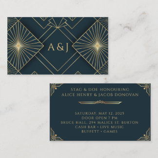 Art Deco Biljett Jack och Jill Stag and Doe