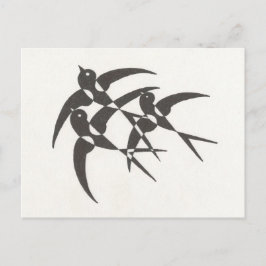 Art Deco Birds vycard Vykort
