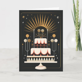 Art Deco Birthday Cake Kort