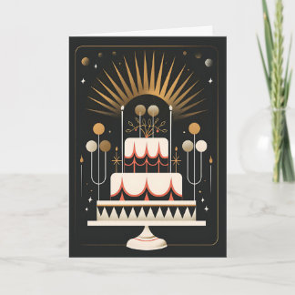 Art Deco Birthday Cake Kort