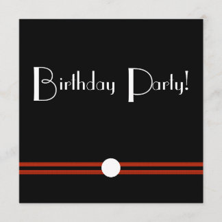 Art Deco Birthday Inbjudan i svartvitt