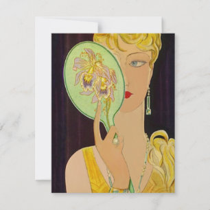 Art Deco Birthday-inbjudningar Spegel som återspeg Inbjudningar