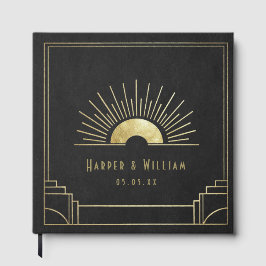 Art deco black and faux gold gästböcker