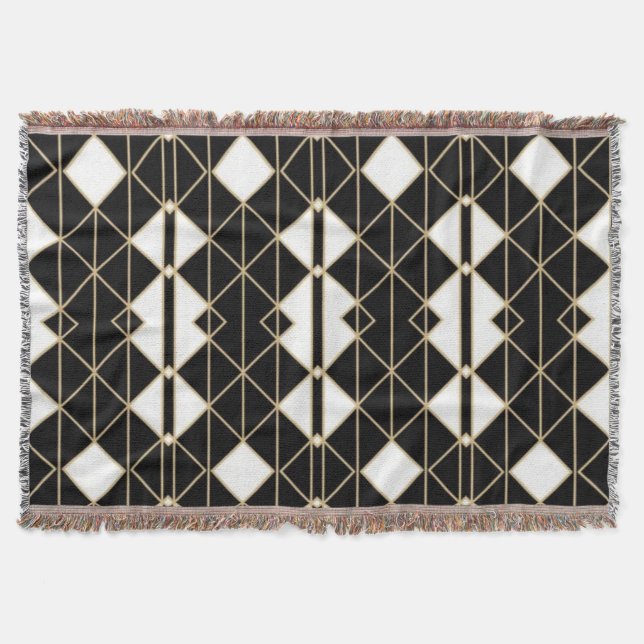 Art Deco Black and Gold Geometric luxury Filt (Framsidan)