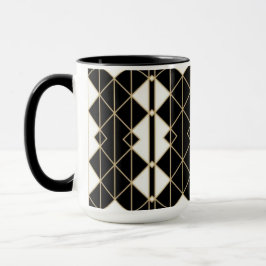 Art Deco Black and Gold Geometric luxury Mugg