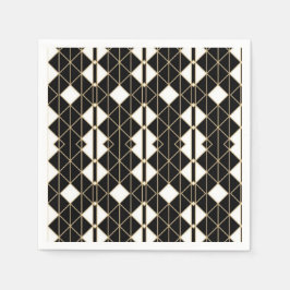 Art Deco Black and Gold Geometric luxury Pappersservett