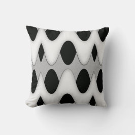 Art Deco Black and White Gleam Wave Dekorativ kudd Kudde