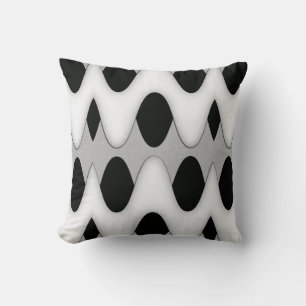 Art Deco Black and White Gleam Wave Dekorativ kudd Kudde