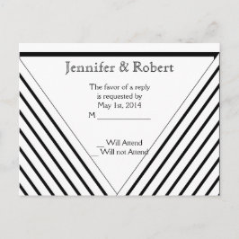 Art Deco Black and White Rand OSA Postacard Inbjudan Vykort