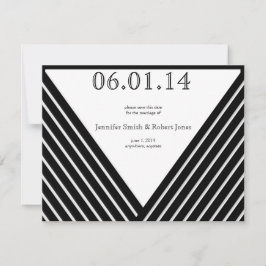 Art Deco Black and White Rand Spara datumet
