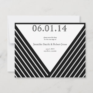 Art Deco Black and White Rand Spara datumet