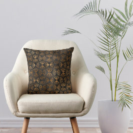 Art Deco Black Copper Fläkt Snäcka Graphic Kudde