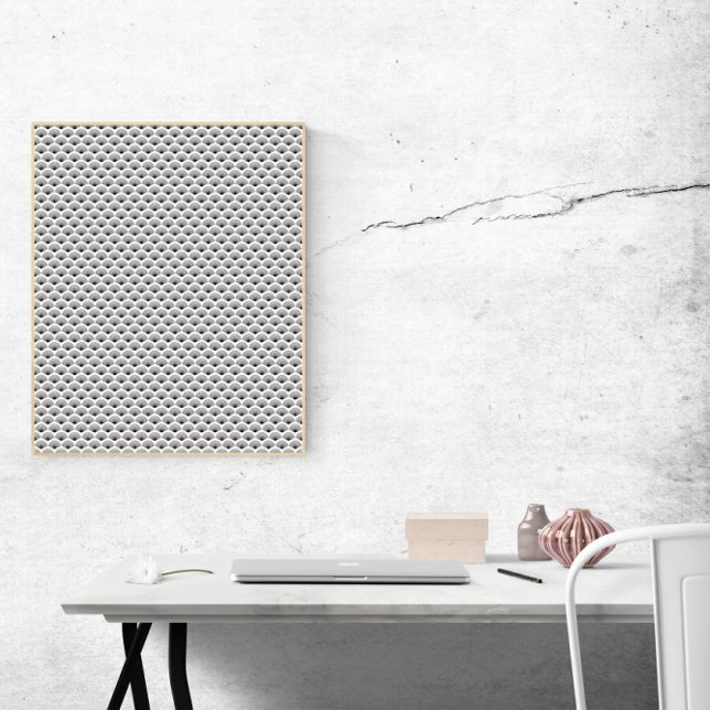 Art Deco Black Fläkt Mönster White Poster (Skapare uppladdad)