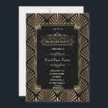 Art Deco Black Gatsby 1920-talet Bachelor Party Inbjudningar<br><div class="desc">Glamoral Art Deco Underbar Gatsby stil-design. Den har konst Deco stil,  faux guld foil och prydnadsföremål,  i svart bakgrund. Använda Anpassa verktyg om du vill lägga till din information. Om du vill ha matchande artiklar kan du besöka Art Deco Black/White Gatsby 1920-talet Stil Collection.</div>