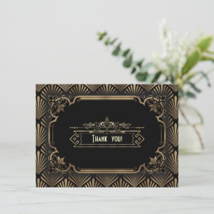 Art Deco Black Gatsby 1920-talets Tack Kort