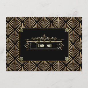 Art Deco Black Gatsby 1920-talets Tack Kort