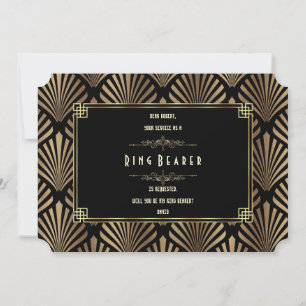 Art Deco Black Gatsby kommer du att bli min Ring-b Inbjudningar