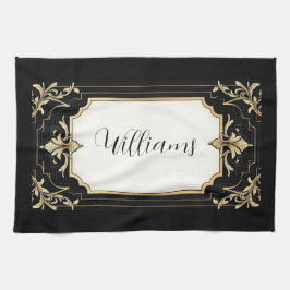 Art Deco Black & Gold Ornate Frame  Kökshandduk