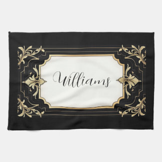 Art Deco Black & Gold Ornate Frame  Kökshandduk