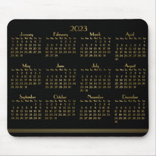Art Deco Black Guld Årskalender 2023 Musmatta