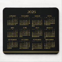 Art Deco Black Guld Årskalender 2025