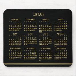 Art Deco Black Guld Årskalender 2025 Musmatta