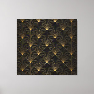 Art Deco: Black Guld Elegance. Canvastryck