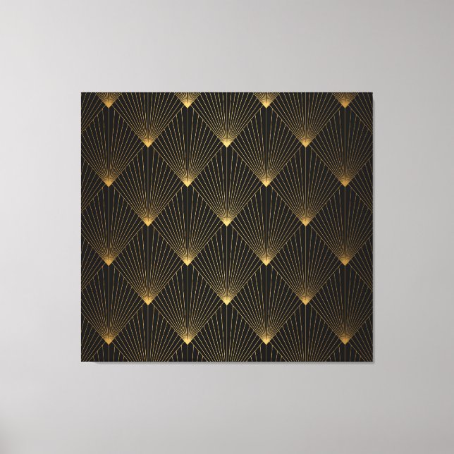 Art Deco: Black Guld Elegance. Canvastryck (Framsida)