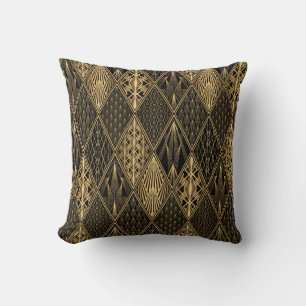 Art Deco Black Guld Elegance Kudde