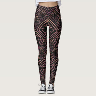 Art Deco Black-Guld Elegance Leggings
