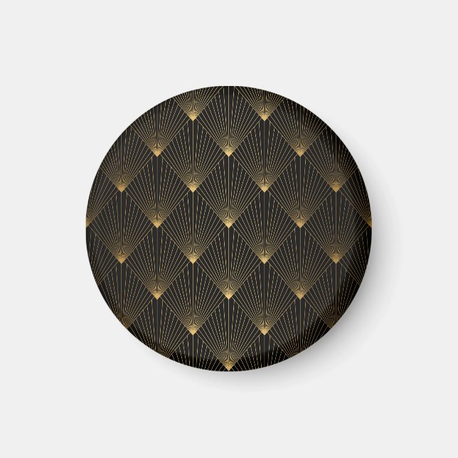 Art Deco: Black Guld Elegance. Magnet (Framsidan)