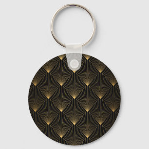 Art Deco: Black Guld Elegance. Nyckelring