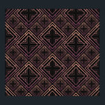 Art Deco Black-Guld Elegance Poster<br><div class="desc">Sömlös mönster i Art Deco stil. Svarta och gyllene arbeten. 3d-effekt keramiska plattor. Lyxbakgrund Stega in på 20-talet med Art Deco Luxury! Golden Tiles Shine. Art Deco Luxe: Golden Tilework Delight. Bygg upp 20-årsportsby, nouveau, mönster, 20-årsjubileum, diamant, illustration, decor, dekanter, ram, guld, retro, linje, sömlös, geometrisk, lyx, etnisk, textilt, geometri,...</div>