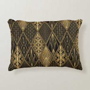 Art Deco Black Guld Elegance Prydnadskudde