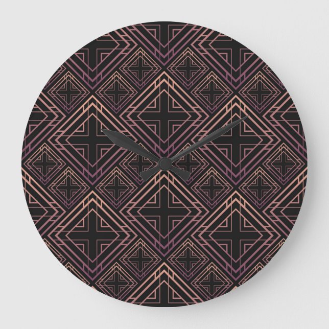Art Deco Black-Guld Elegance Stor Klocka (Framsida)
